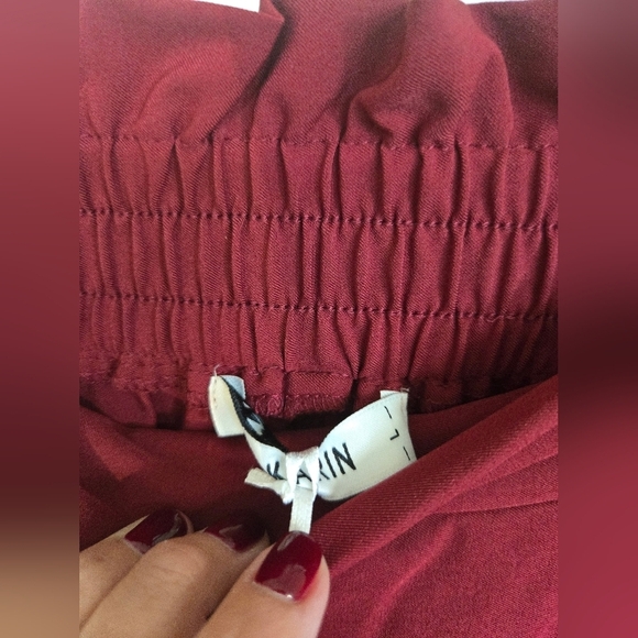 Grace Karin pleated bucket pants NWT maroon - Picture 5 of 6